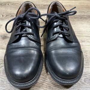 Dockers Shoes Sz 8 Mens Black Leather Gordon Cap Toe Oxfords Laces
